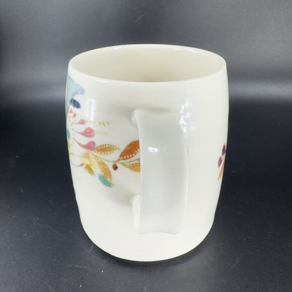 Anthropologie Starla M Halfmann Monogram Letter V Petal Palette Coffee Mug Cup - Picture 10 of 12